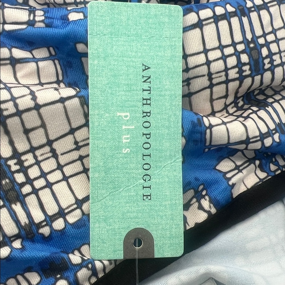 Anthropologie Dhruv Kapoor Plaid Midi Dress Blue White Plaid NWT 2X - Picture 6 of 6